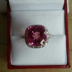 6.10 ctw Diamond & Pink Quartz Ring